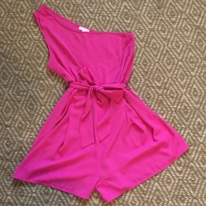 Leith One Shoulder Pink Romper